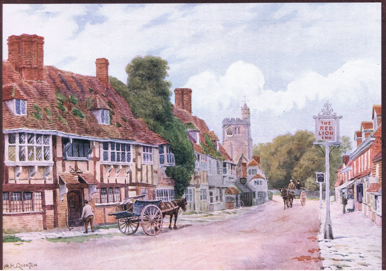 Biddenden, Kent, uit The Cottages and the Village Life of Rural England gepubliceerd door Dent & Sons Limited, 1912 door Alfred Robert Quinton