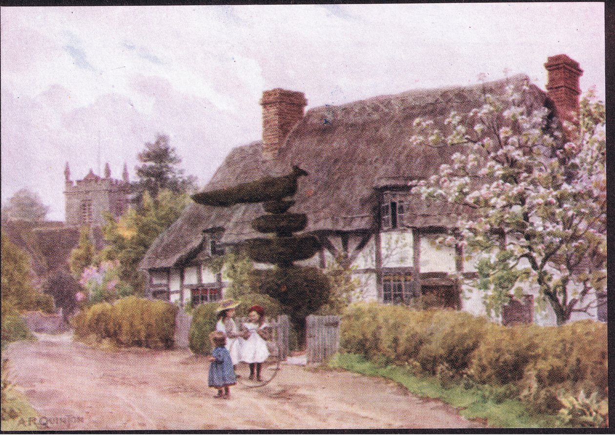 Norton, bij Evesham, Worcester, uit The Cottages and the Village Life of Rural England gepubliceerd door Dent & Sons Limited, 1912 door Alfred Robert Quinton
