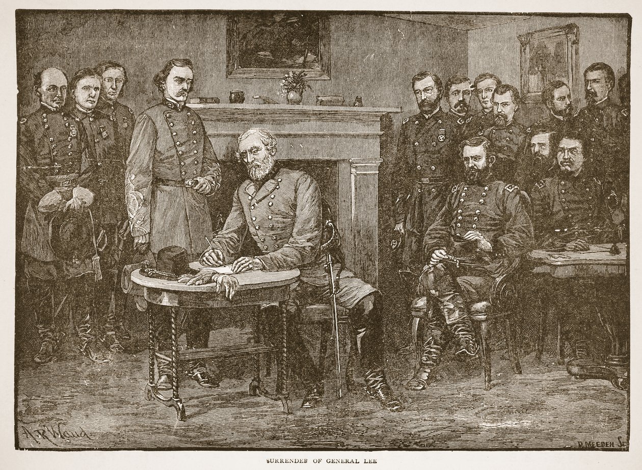 Overgave van Generaal Lee, uit een boek gepubliceerd in 1896 door Alfred Rudolph Waud