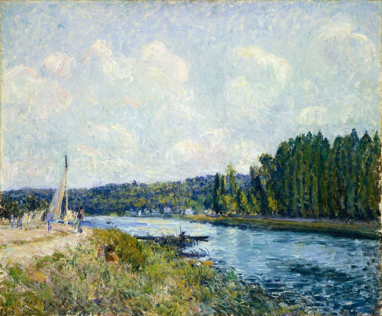 De oevers van de Oise door Alfred Sisley