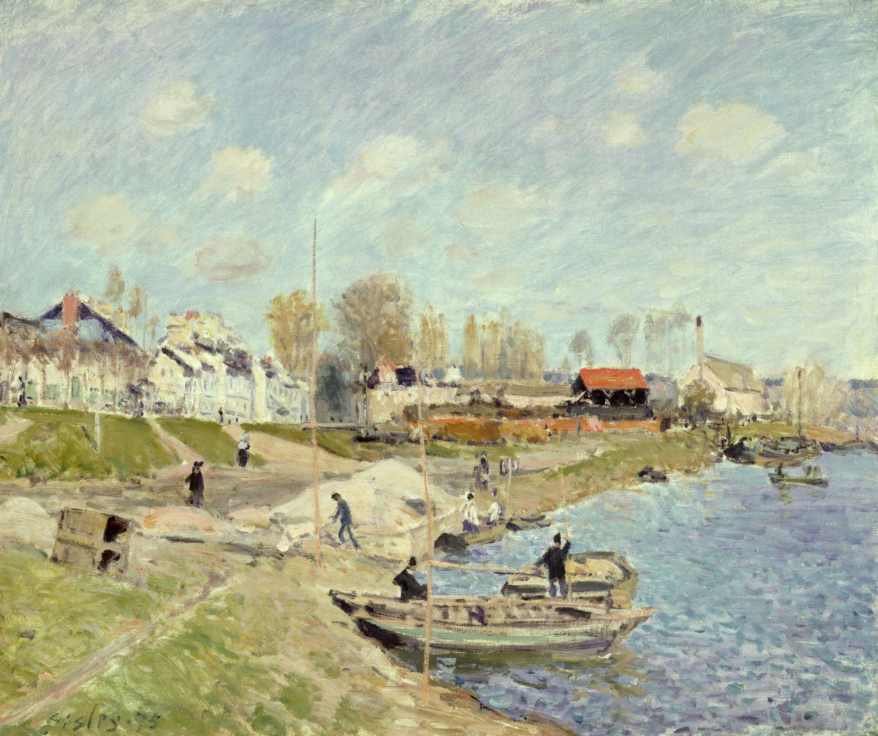 De kade bij Sable nabij Port-Marly, 1875 door Alfred Sisley