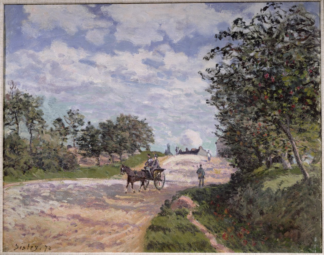 De weg van Mantes naar Choisy le Roi, 1872 door Alfred Sisley