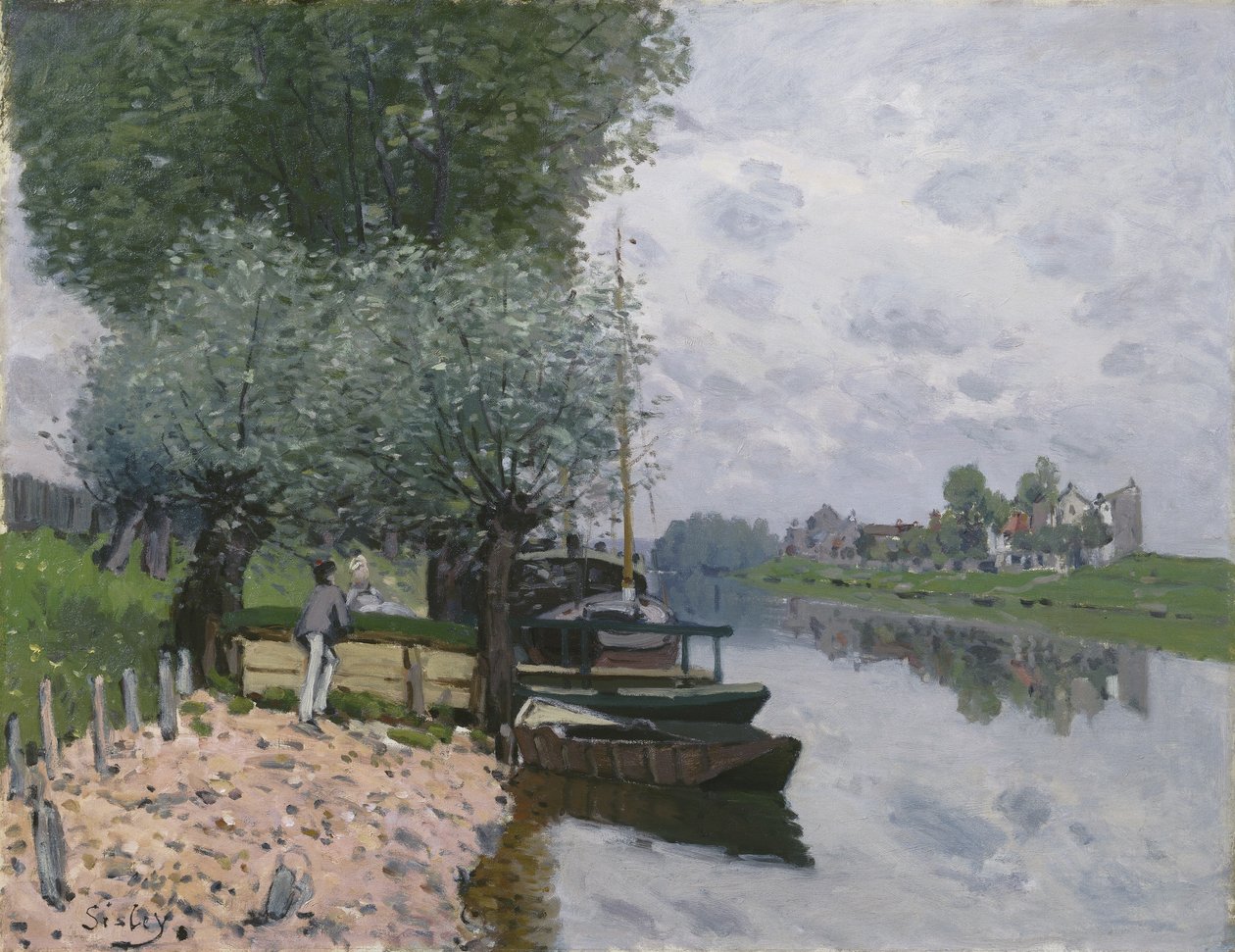 De Seine bij Bougival, 1872 door Alfred Sisley