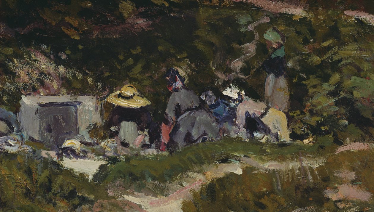 Vrouwen aan het wassen (detail) door Alfred Sisley