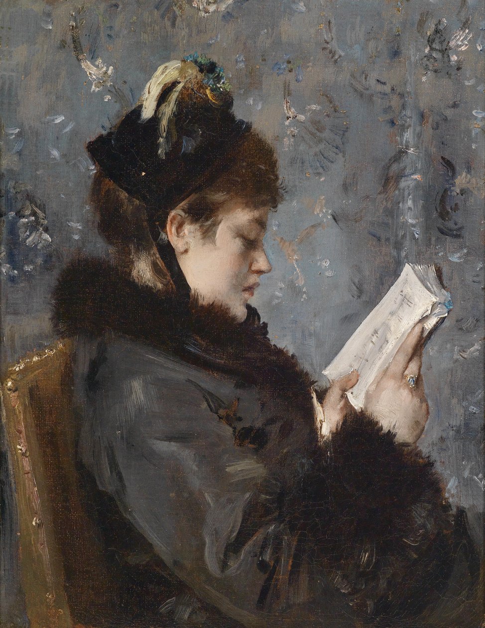 Lezende Jonge Dame door Alfred Emile Stevens