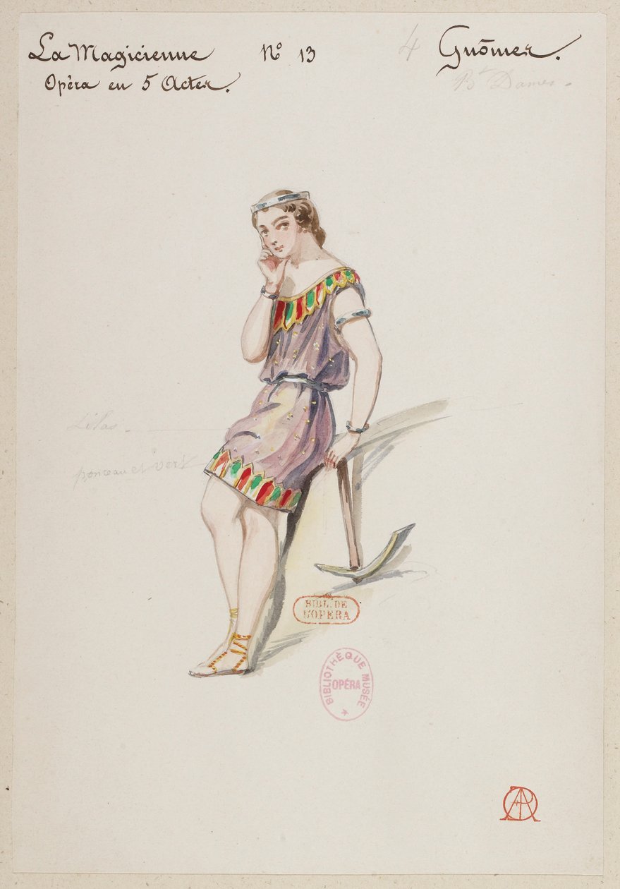 Halévy - La magicienne - kostuumontwerpen van Alfred Albert - 13. Gnômes, balletdames door Alfred Albert