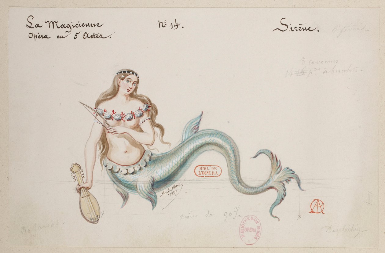 Halévy - La magicienne - kostuummodellen van Alfred Albert - 14. Sirene door Alfred Albert