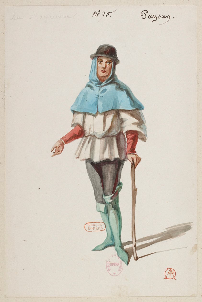 Halévy - La magicienne - kostuummodellen van Alfred Albert - 15. Paysan door Alfred Albert