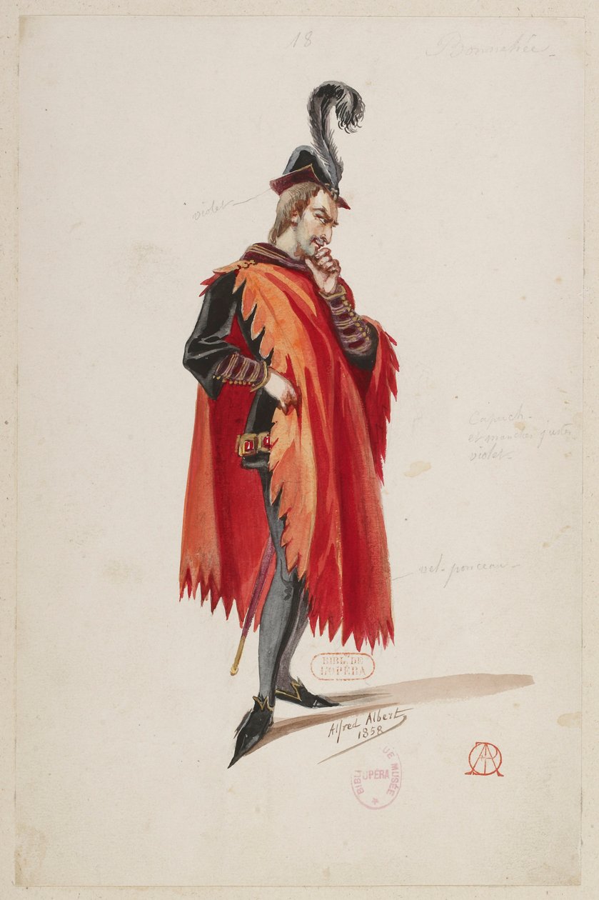 Halévy - La magicienne - kostuummodellen van Alfred Albert - 18. (Stello de Nici), M. Bonnehée door Alfred Albert