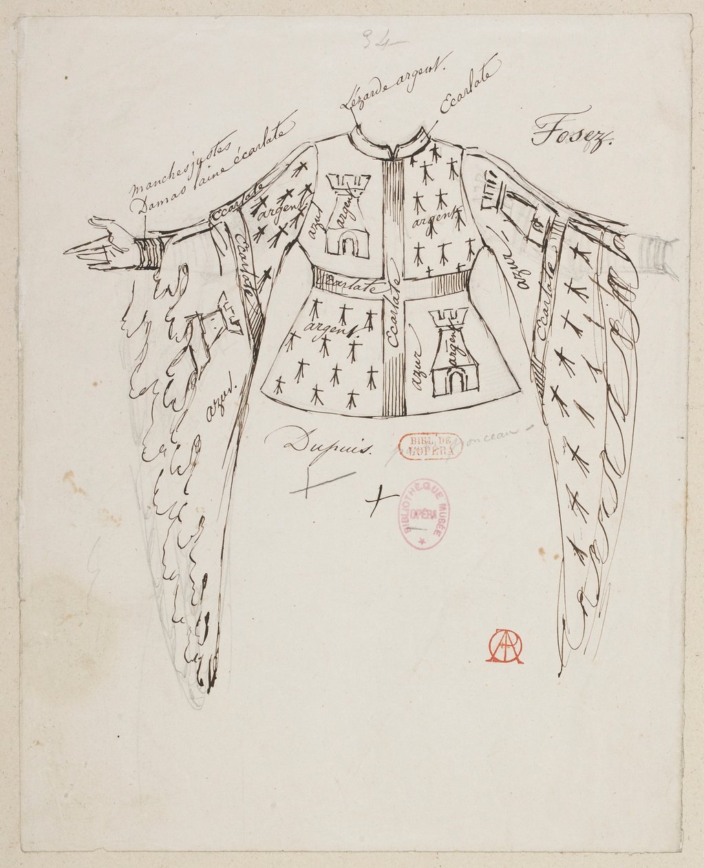 Halévy - La magicienne - kostuummodellen door Alfred Albert - 34. De heren Fosez, Dupuis, Ponceau door Alfred Albert