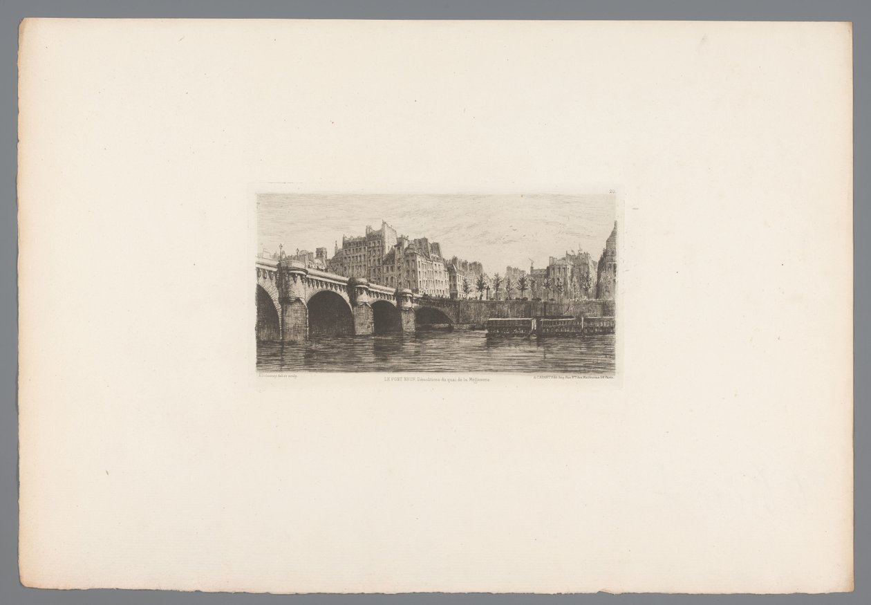 Gezicht op de Pont Neuf door Alfred Alexandre Delauney