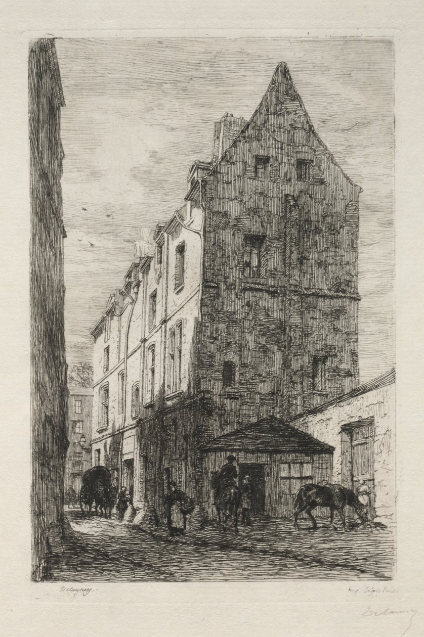 Huis genaamd de Witte Koningin, Rue de Marmousets door Alfred Alexandre Delauney