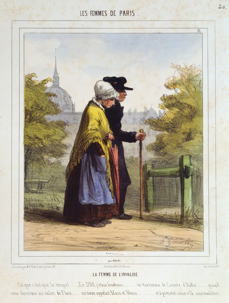 De vrouw van de Invalides, uit Les Femmes de Paris door Alfred Andre Geniole