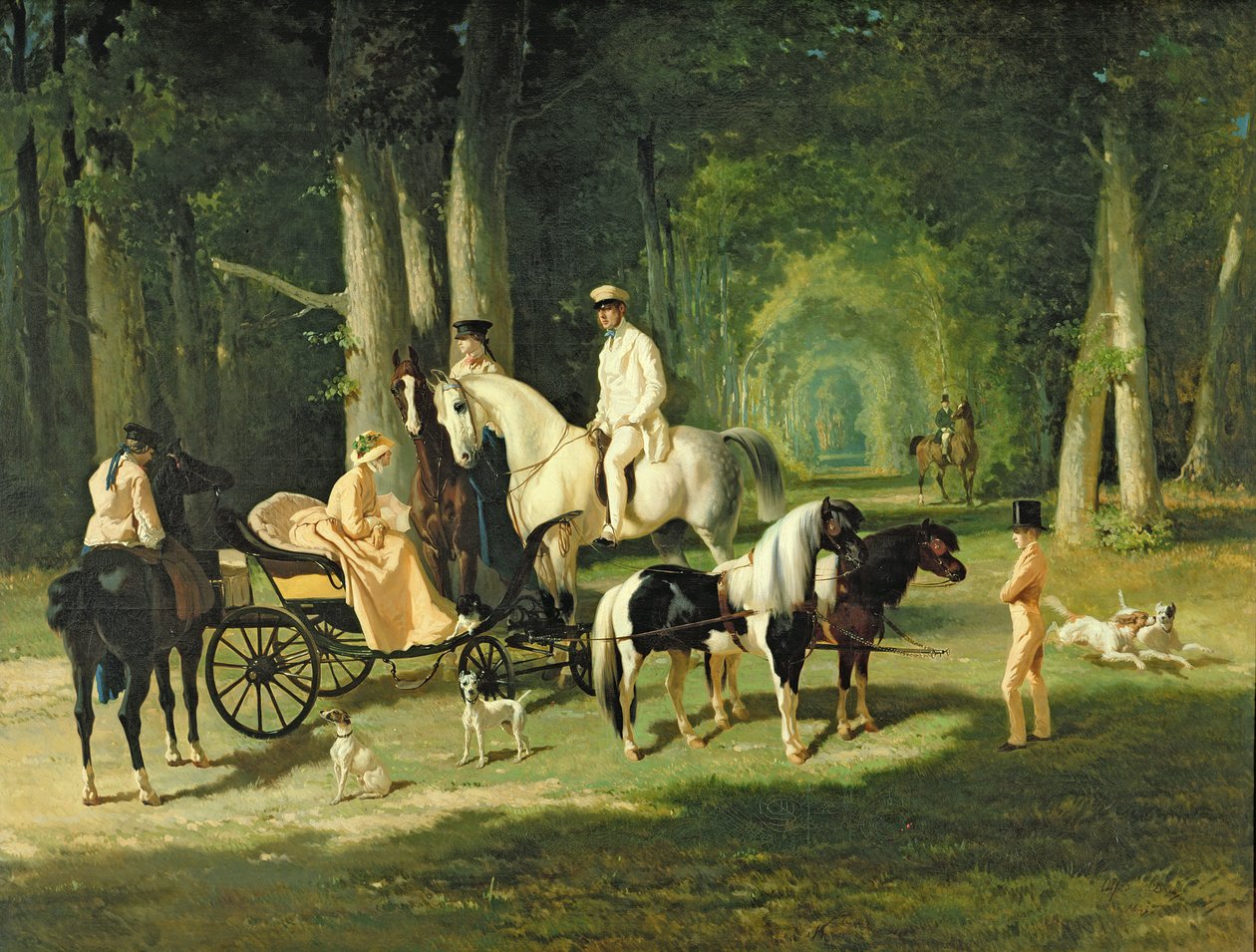 De heer en mevrouw A Mosselman en hun twee dochters door Alfred Dedreux