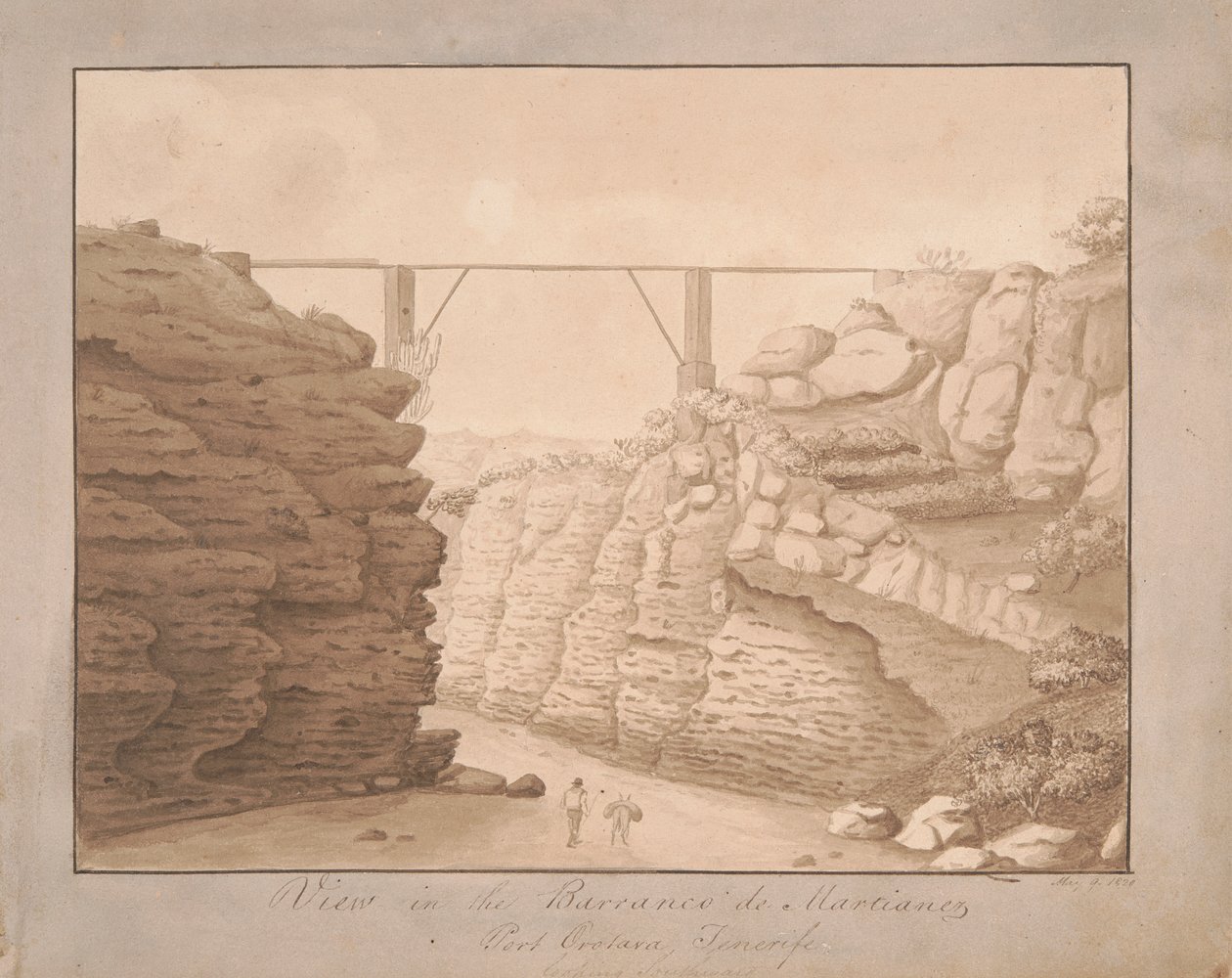 Uitzicht in de Barranco de Martianez, Port Orotava, Tenerife, kijkend naar het zuiden door Alfred Diston