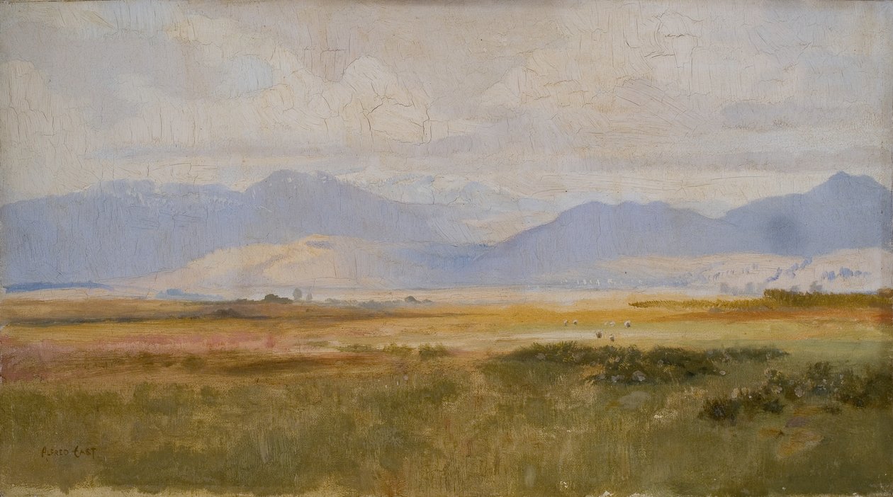De baai van Harlech, lente (schilderij) door Alfred East
