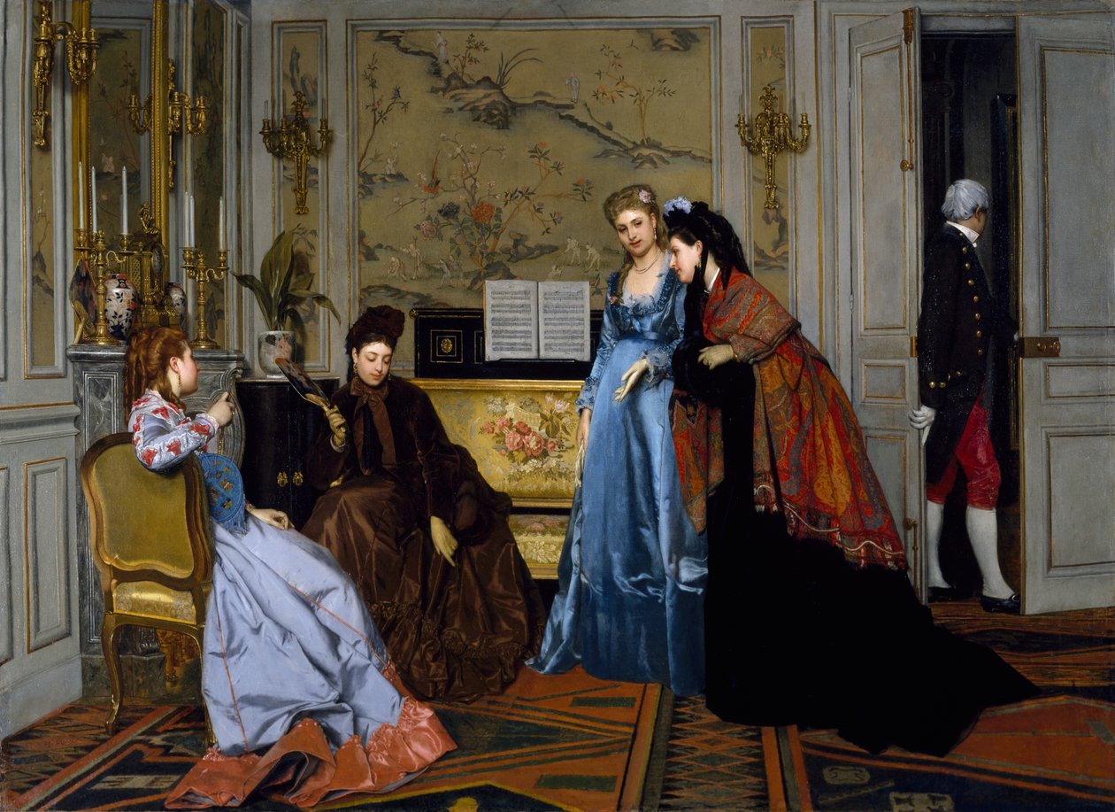 Elegante Figuren in een Salon door Alfred Emile Stevens