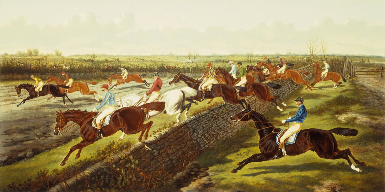 Steeplechase (olieverf op doek) door Alfred Frank de Prades