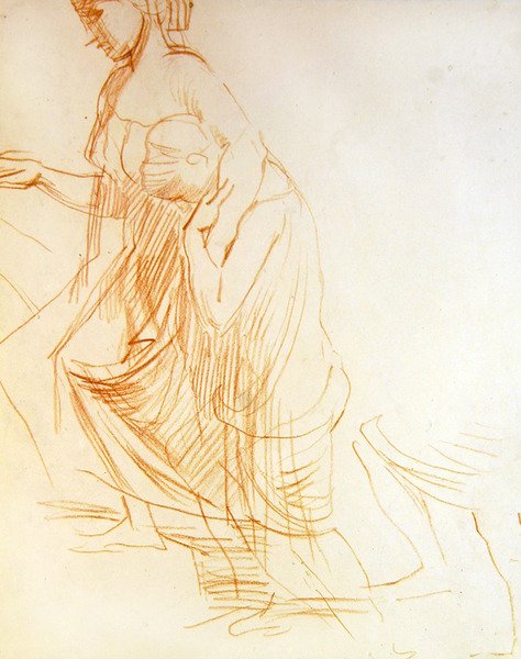 Studie van twee figuren, een staand en een knielend, ca. 1850 door Alfred George Stevens