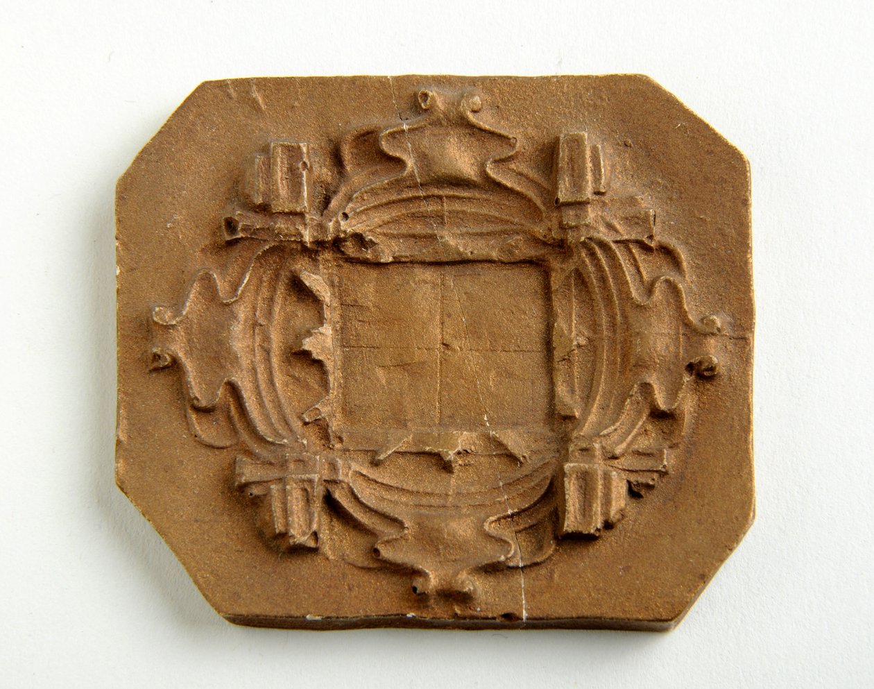 Maquette voor een achthoekige plaquette (verguld gips) door Alfred Gilbert