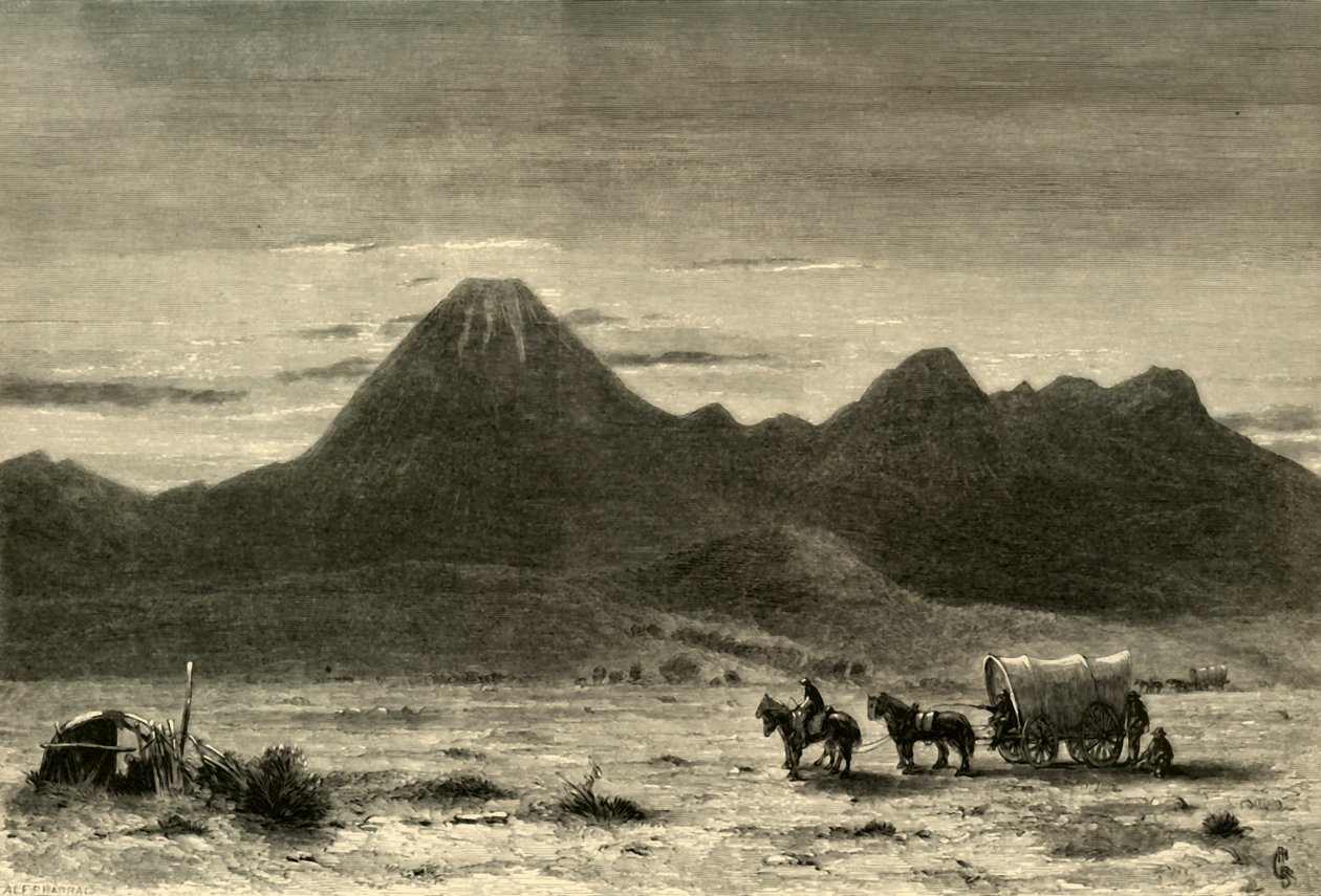 Lassens Butte, Sacramento Valley, 1872 door Alfred Harral