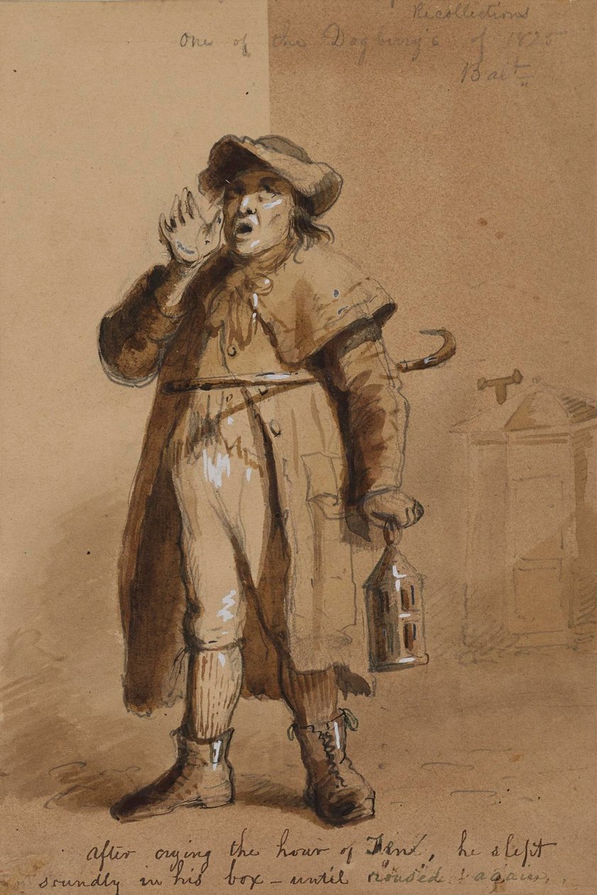 Een nachtwaker uit Baltimore door Alfred Jacob Miller