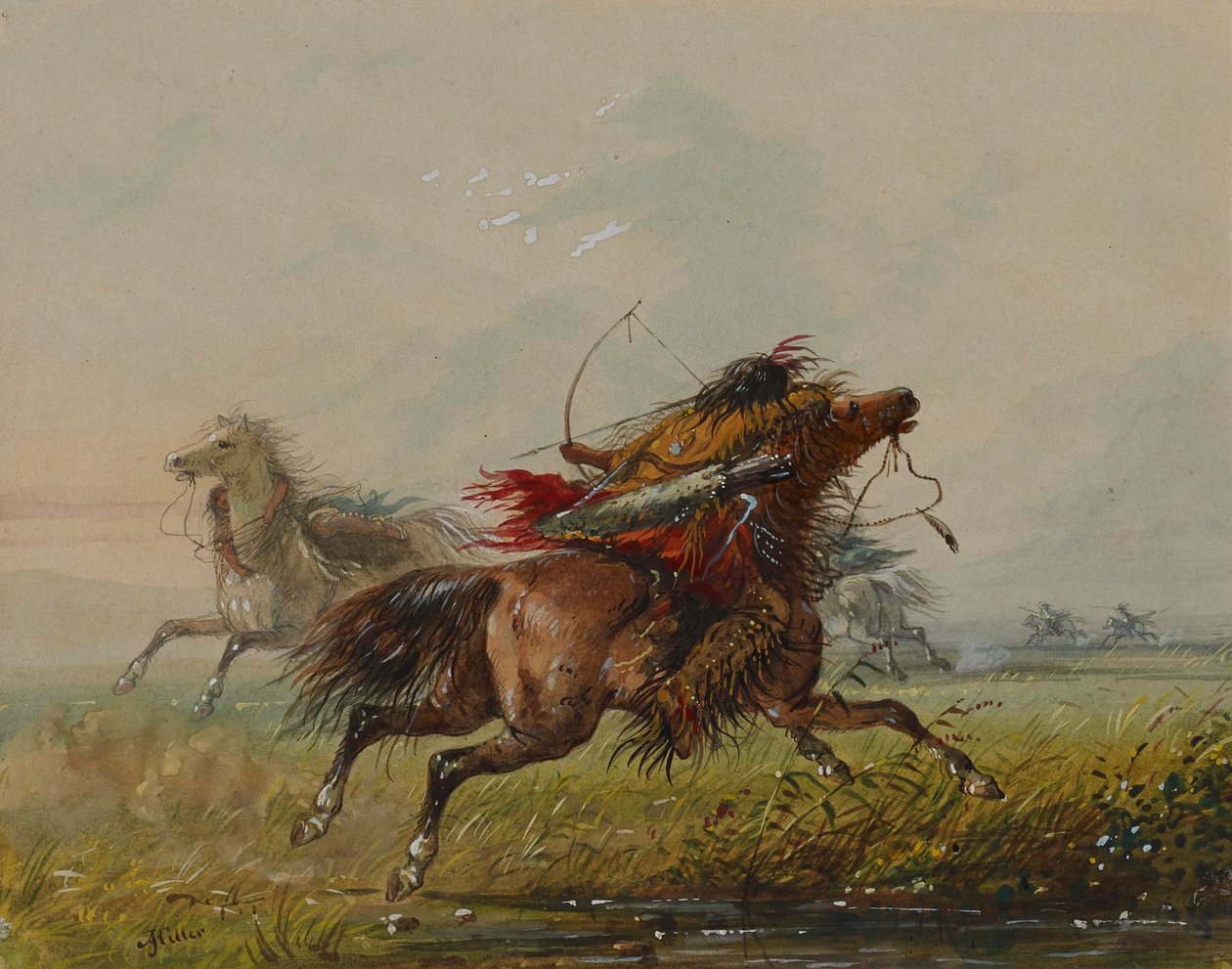 Een pijl ontwijken (kraai) door Alfred Jacob Miller