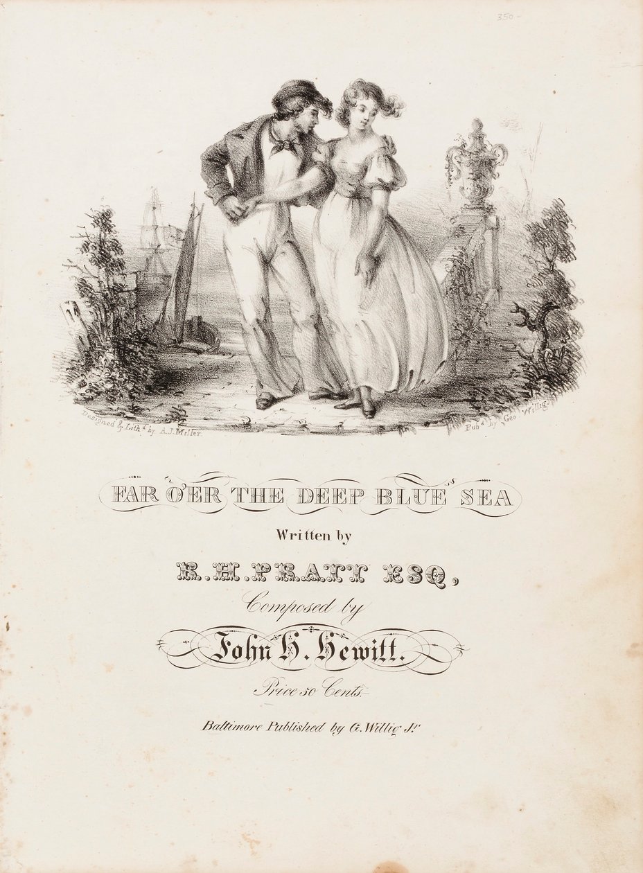 Ver over de diepe blauwe zee door Alfred Jacob Miller
