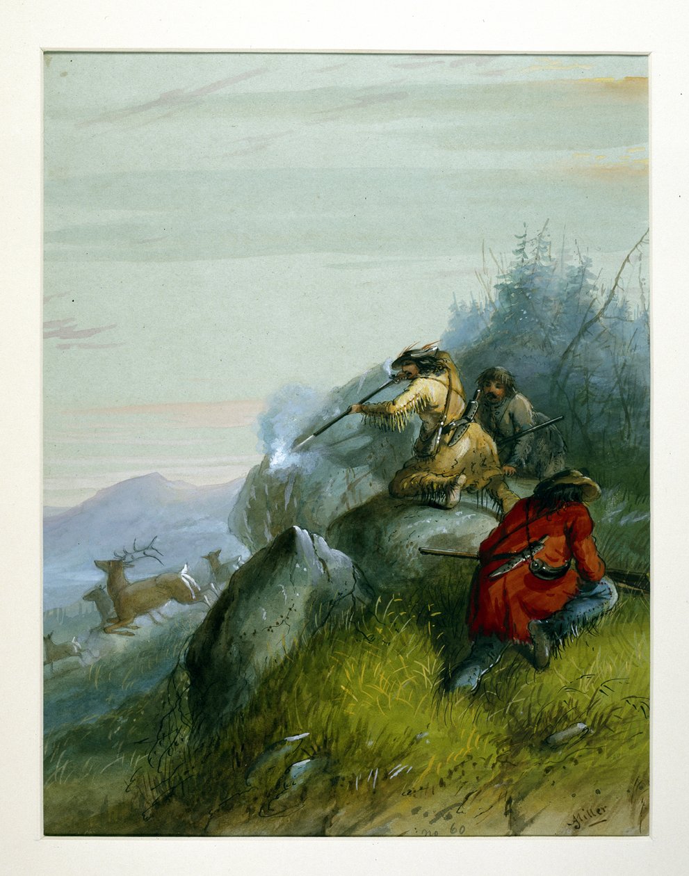 Op jacht naar elanden in de Black Hills door Alfred Jacob Miller