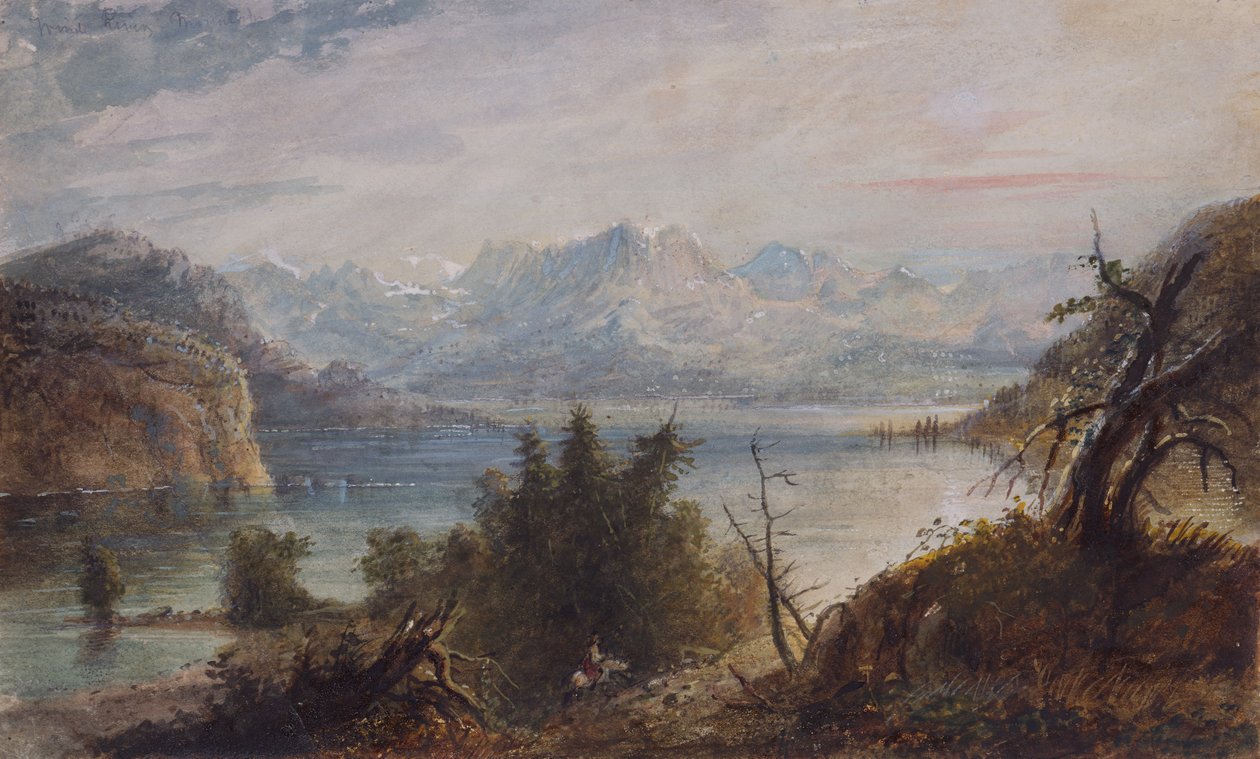 Meer, Wind River Chain of Mountains door Alfred Jacob Miller