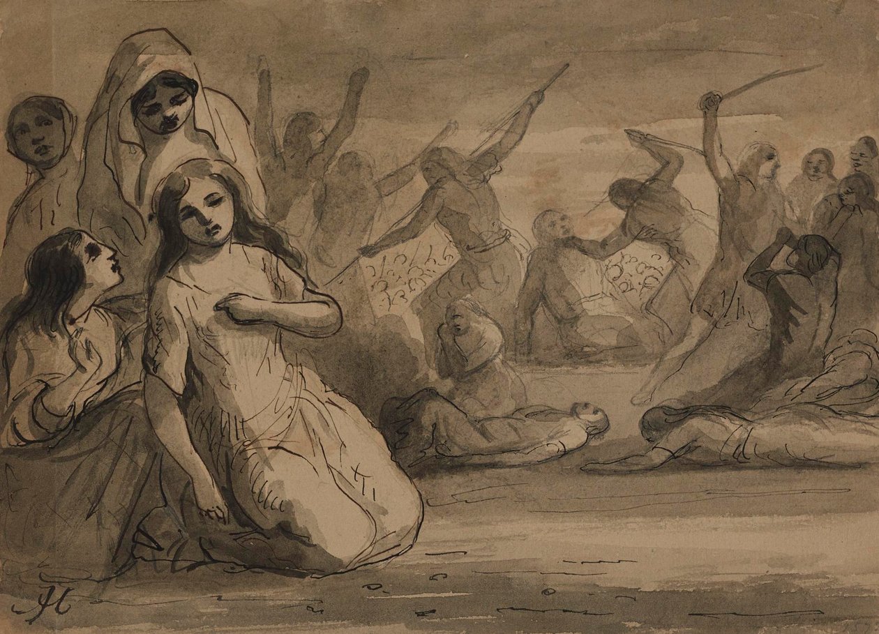 De Bartholomeusnacht door Alfred Jacob Miller