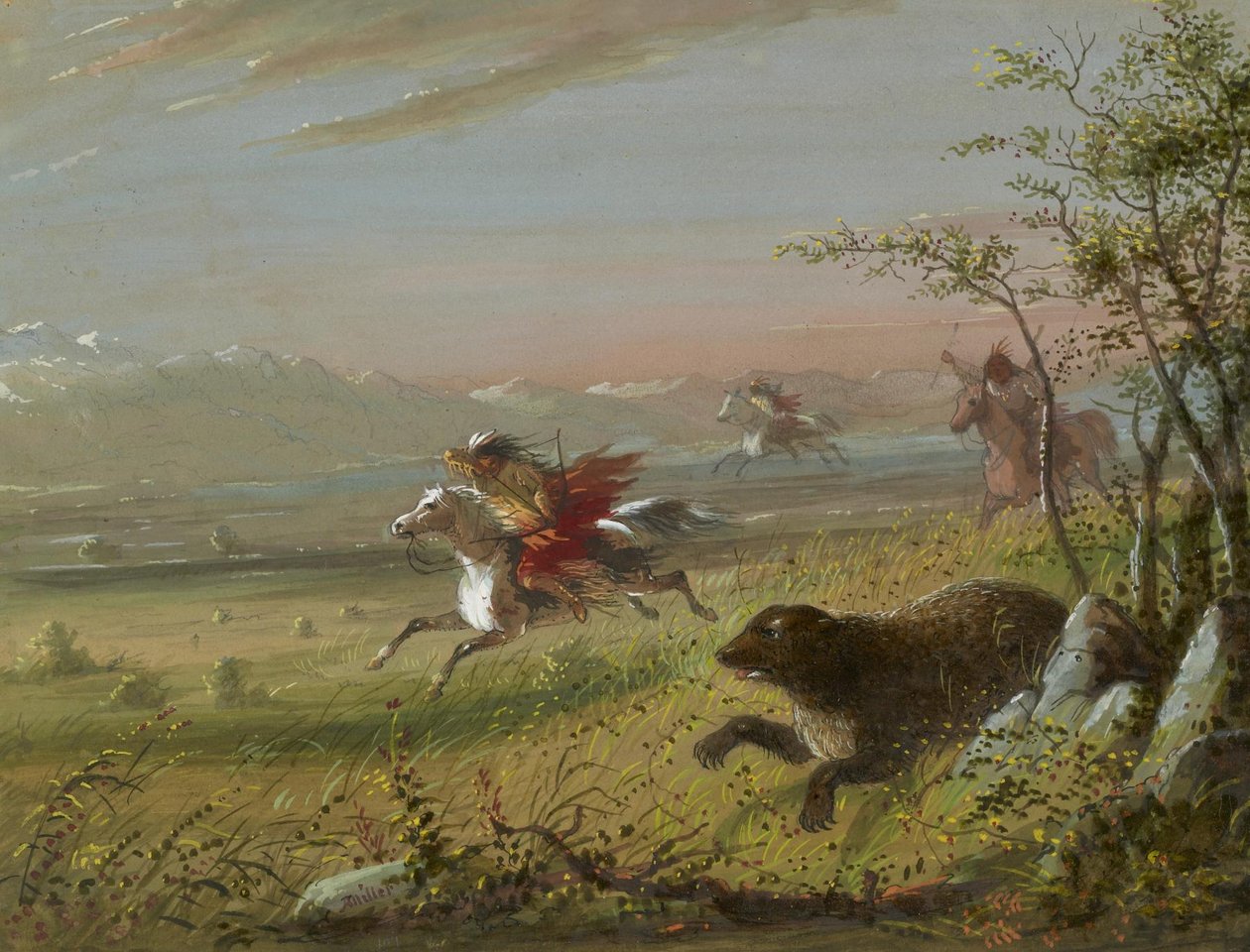 De grizzlybeer door Alfred Jacob Miller
