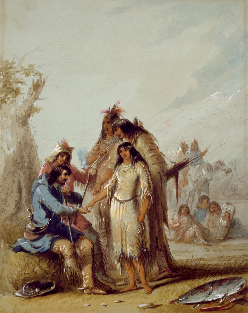 De bruid van de pelsjager door Alfred Jacob Miller