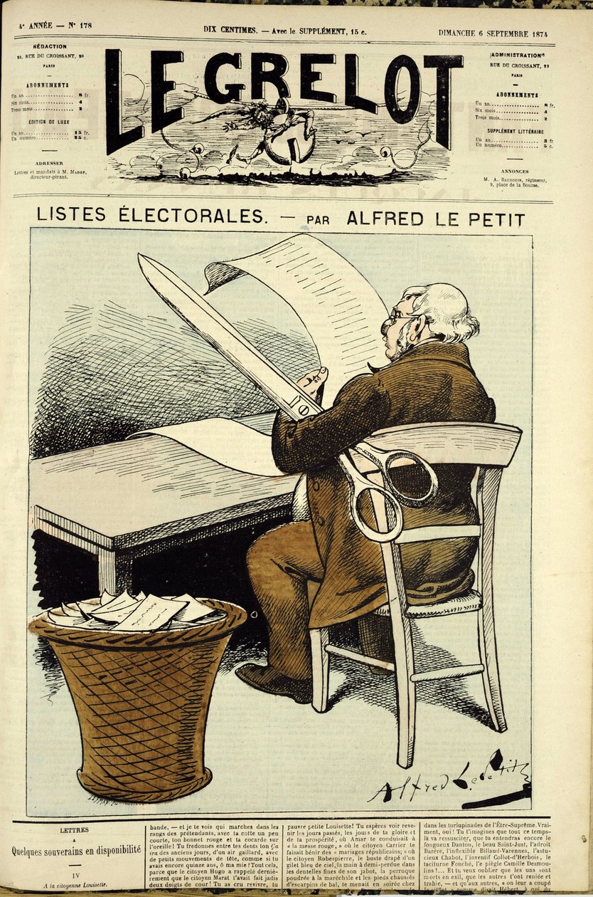 Illustratie voor de omslag van Le Grelot, nr. 178 door Alfred Le Petit