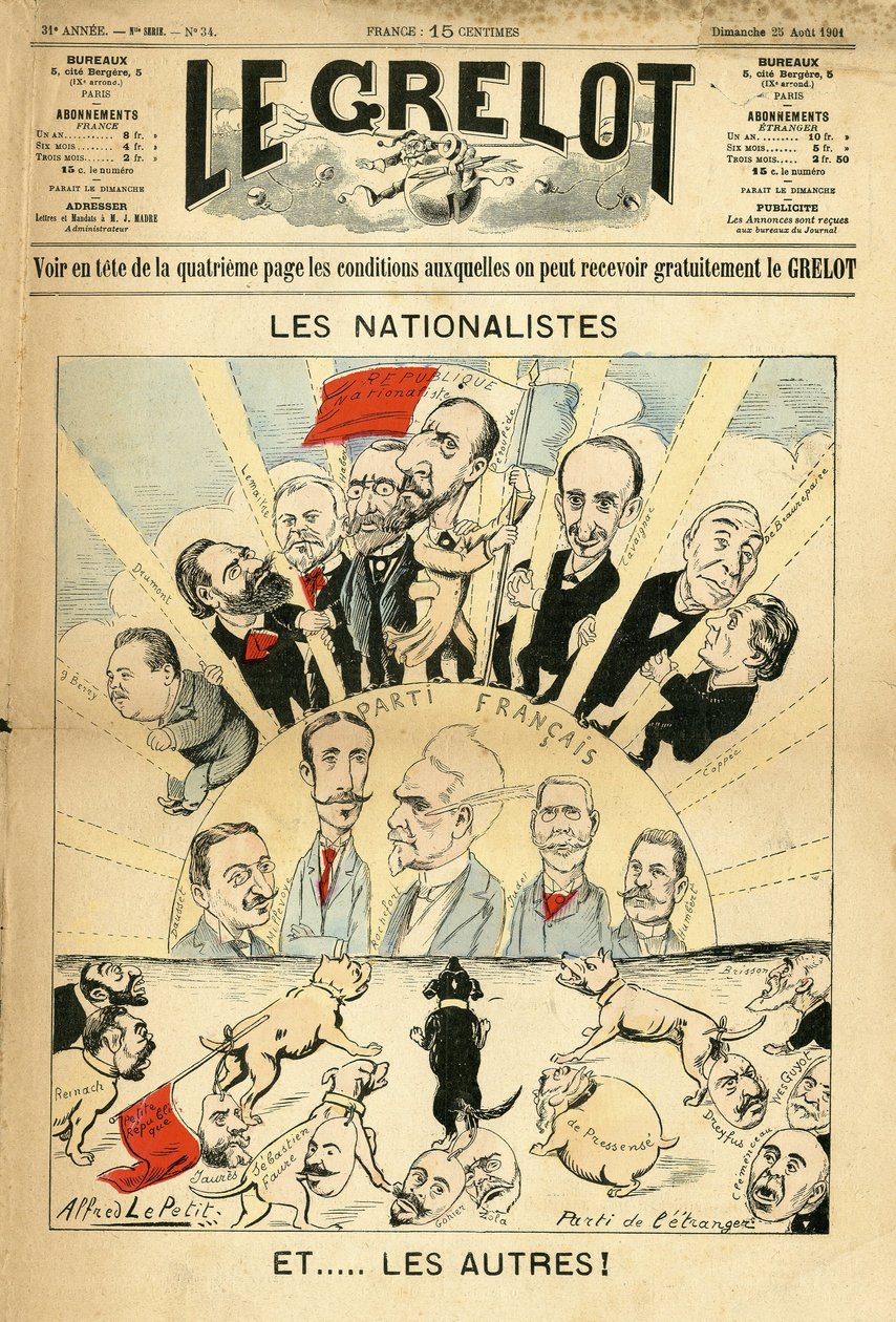 Illustratie van Alfred Le Pepetit (1841-1909) voor de Omslag van Le Grelot door Alfred Le Petit