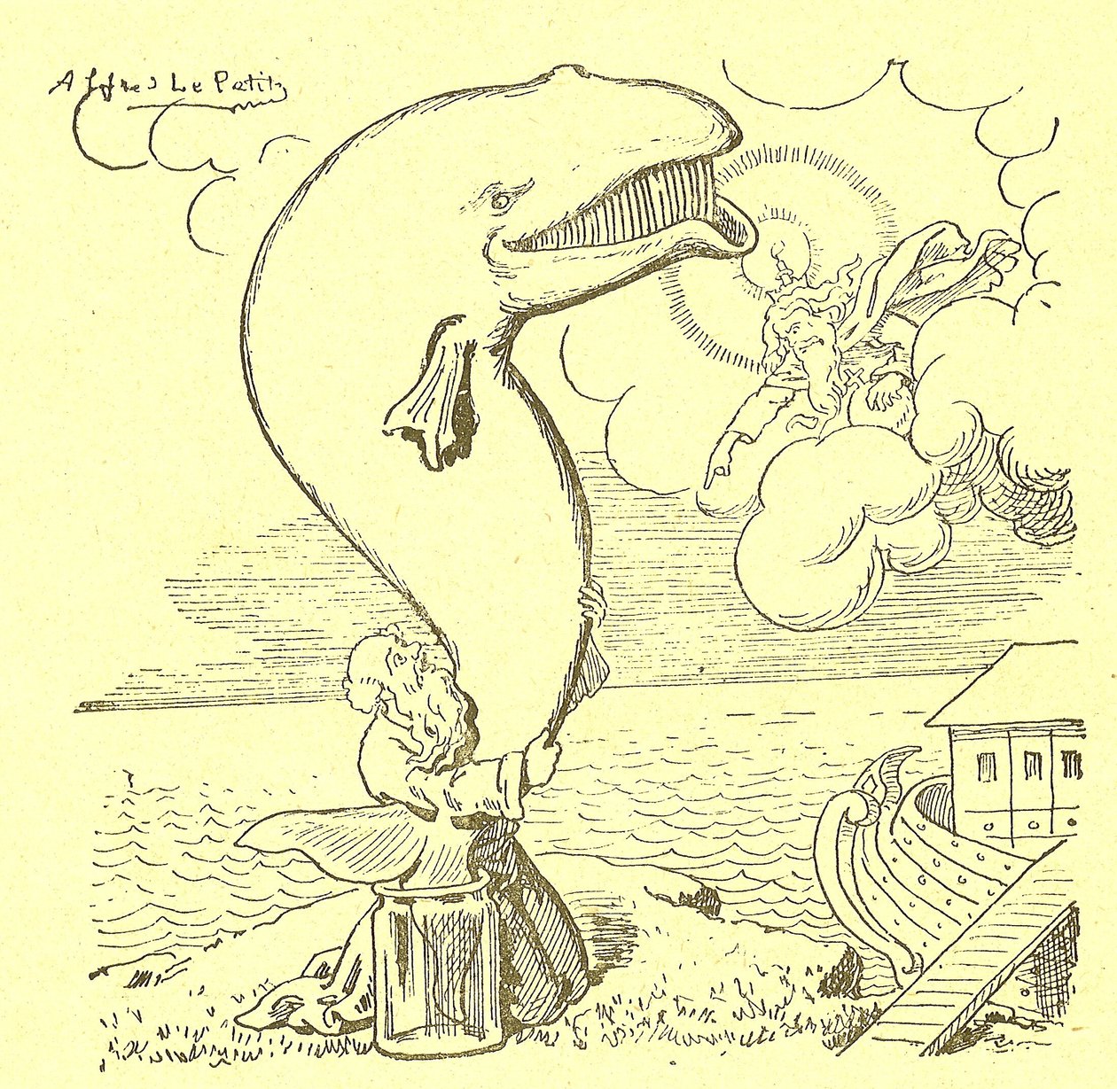 Illustratie van Alfred Le Pete (1841-1909) in Gros-Jean en zijn genezing door Alfred Le Petit