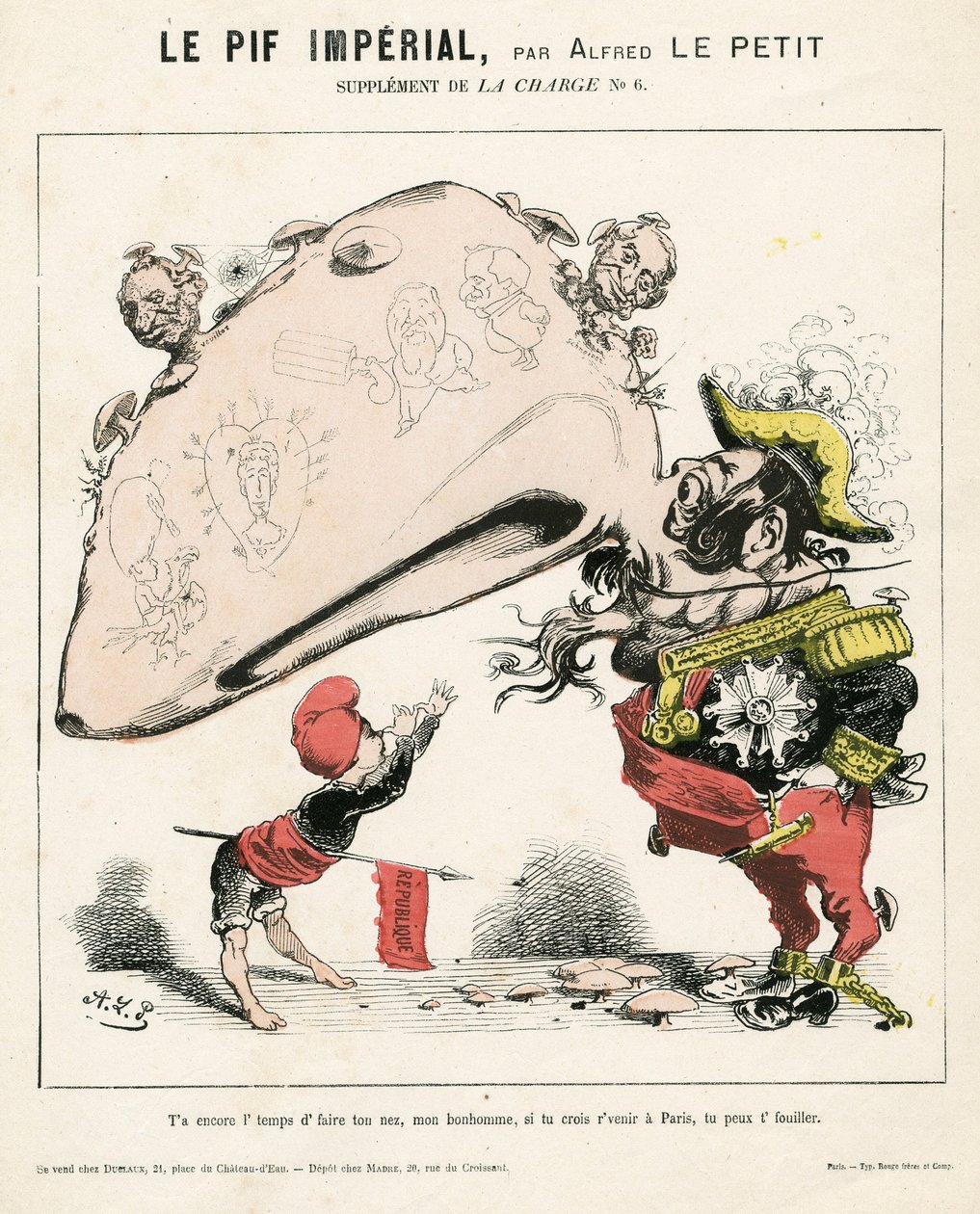La Charge (1870), nummer 6, Satirisch in Kleuren door Alfred Le Petit
