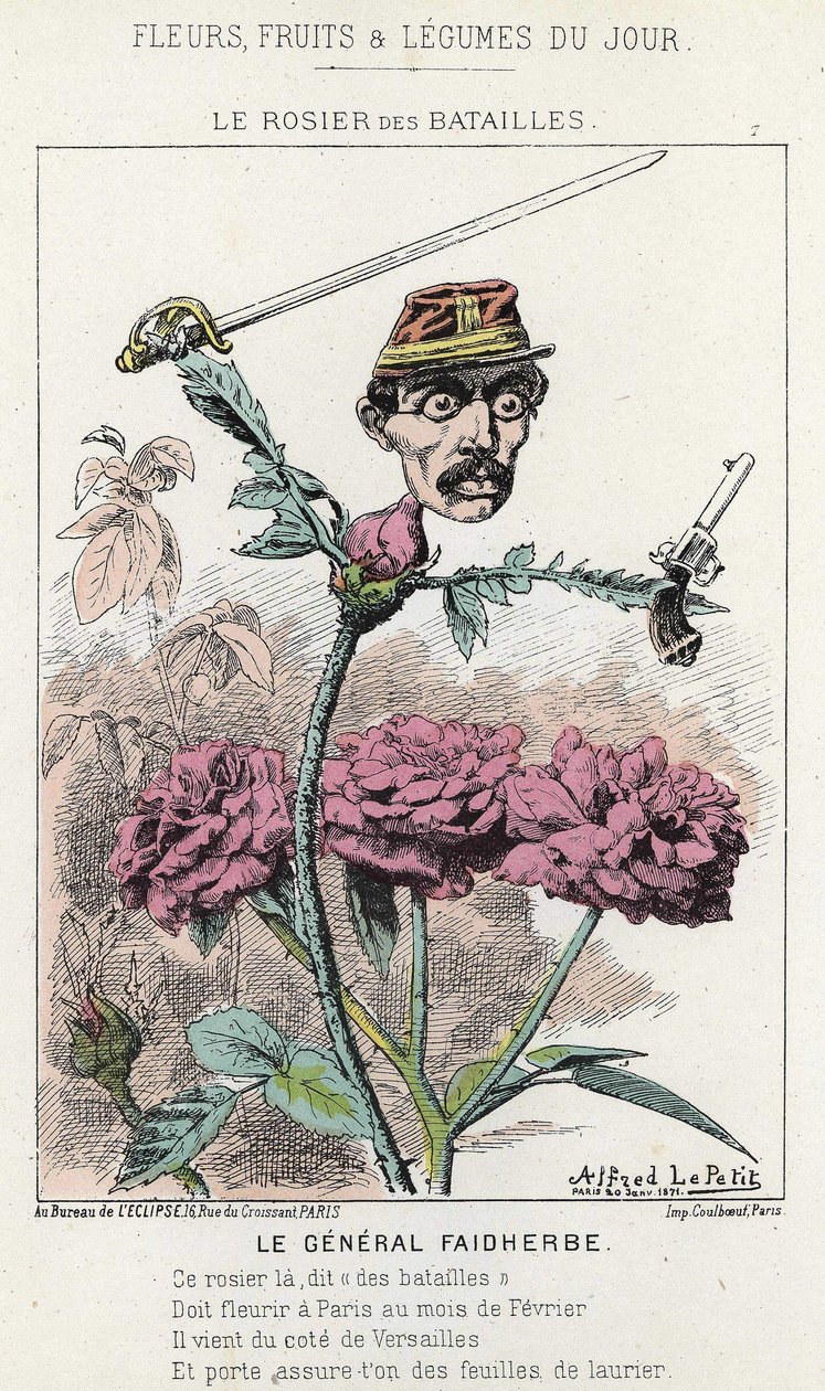 De Rosier des Battailles: karikatuur van generaal Faidherbes - ill. van 20/01/1871 in 