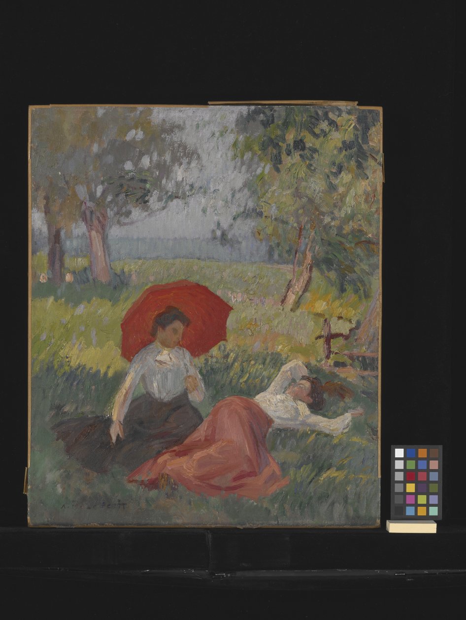 Twee vrouwen rustend in een landschap door Alfred Le Petit