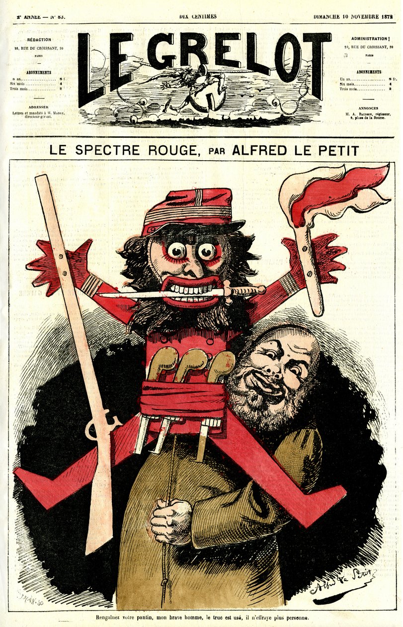 een katholieke priester zwaaide een kleine figuur door Alfred Le Petit