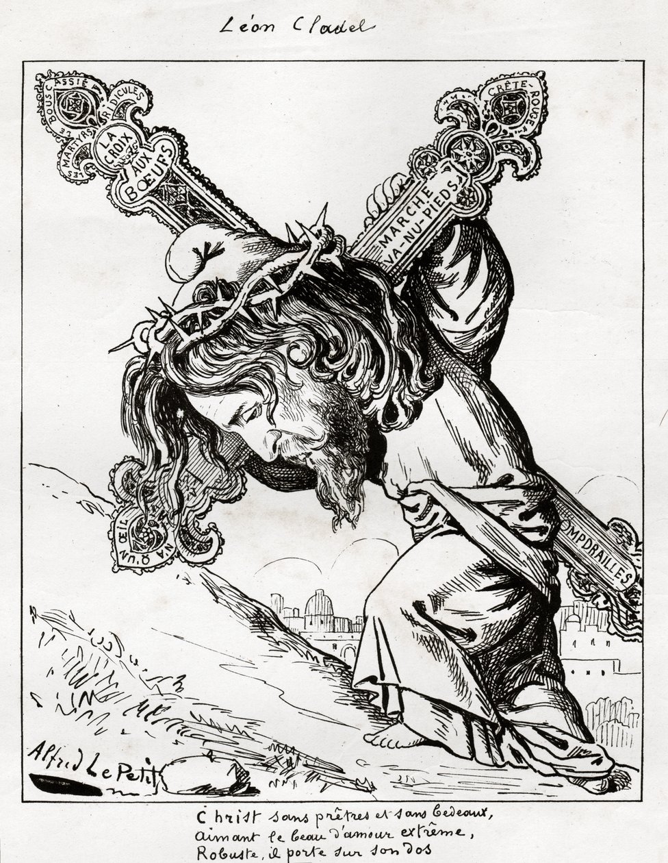 Karikatuur van Leon Cladel door Alfred Le Petit