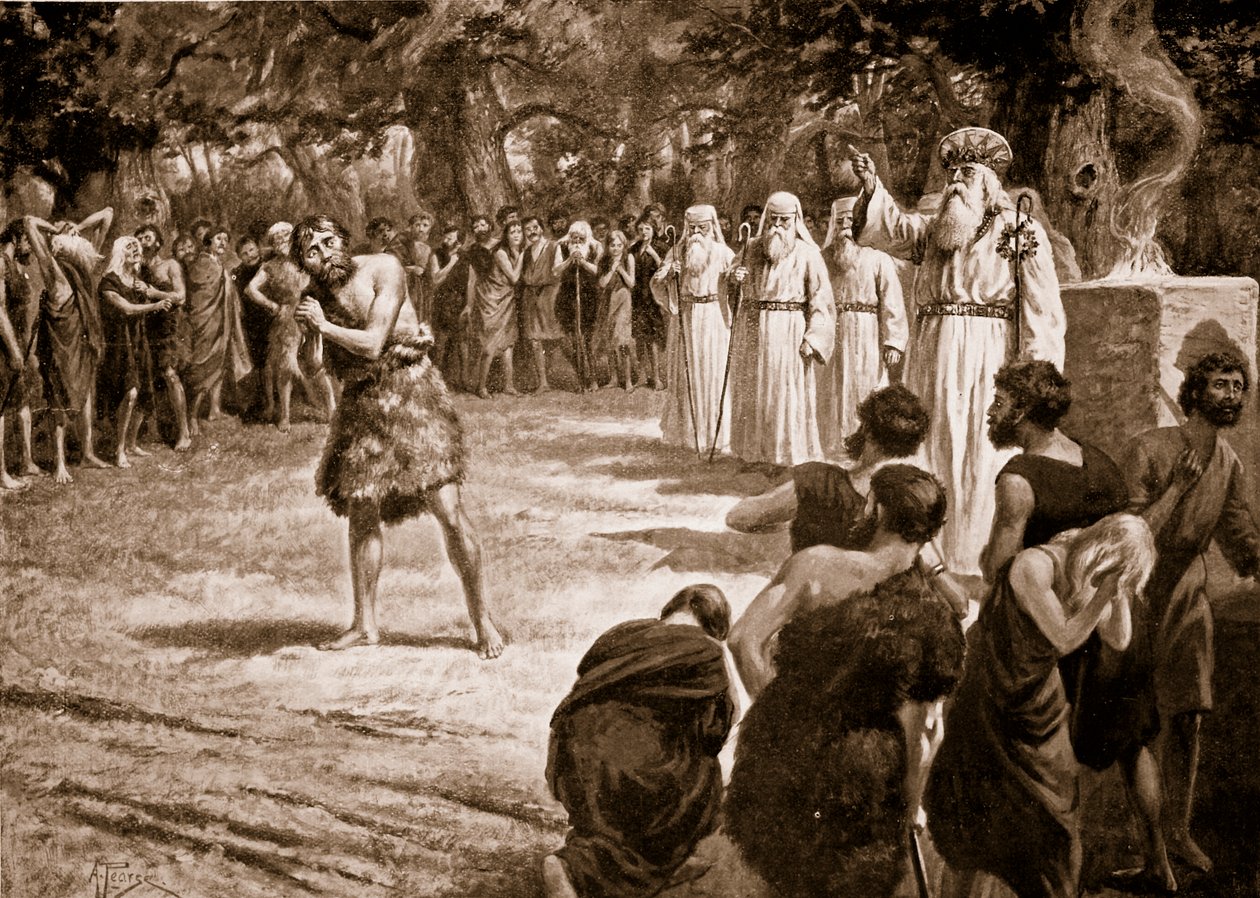 Gerechtigheid uitgeoefend door de Druïden, illustratie uit 