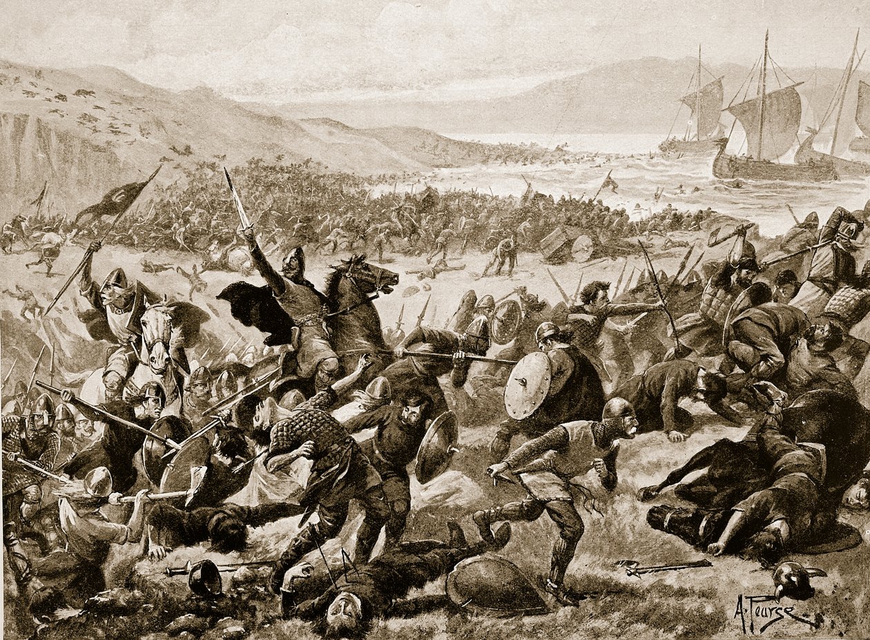 De grote slag bij Brunanburh, 937, illustratie uit 