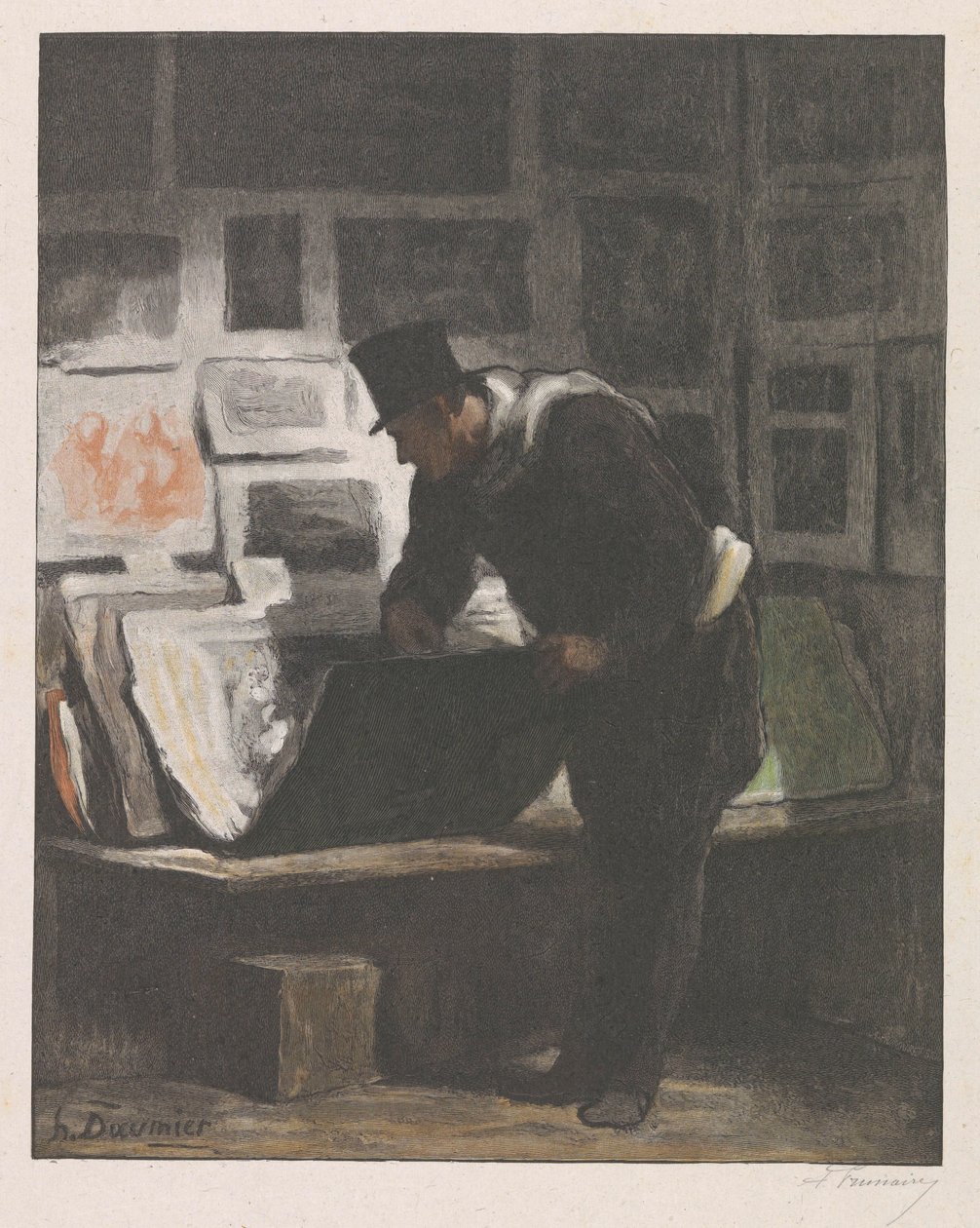 Verzamelaar van prenten door Alfred Prunaire (signed by artist)