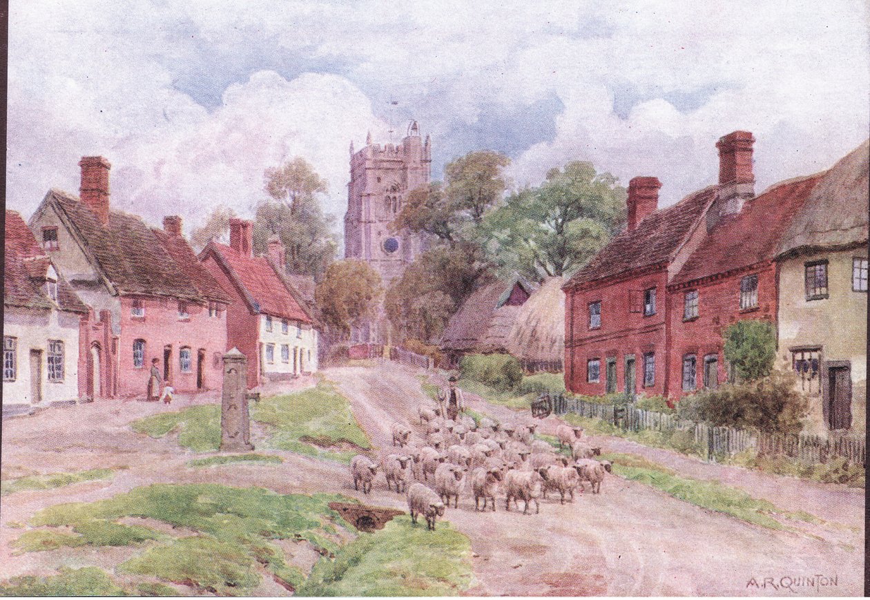 Monks Eleigh, Suffolk, uit The Cottages and the Village Life of Rural England gepubliceerd door Dent & Sons Limited door Alfred Robert Quinton