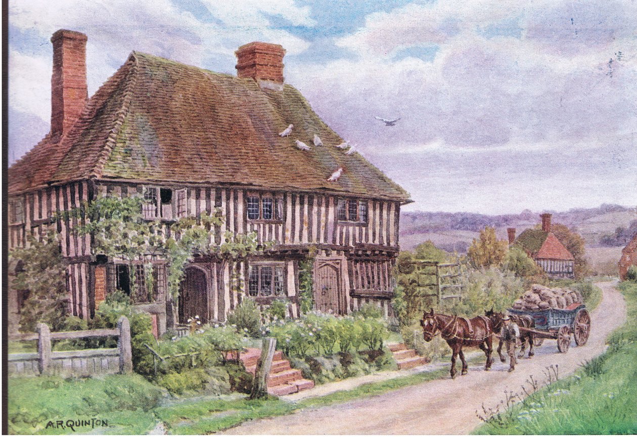 Small Hythe, Nr Tenterden, Kent, uit The Cottages and the Village Life of Rural England gepubliceerd door Dent & Sons Limited, 1912 door Alfred Robert Quinton