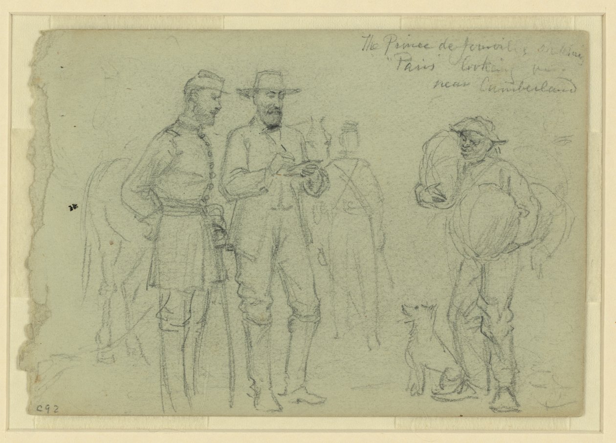 De Prins de Joinville schetst "Parijs" door Alfred Rudolph Waud