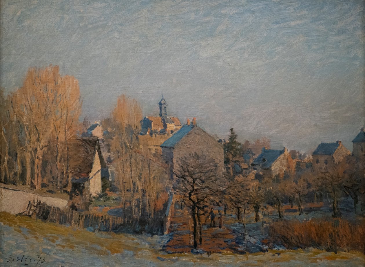 Koude ochtend in Louveciennes, 1873 door Alfred Sisley