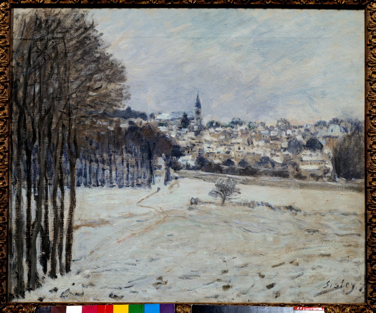 De sneeuw in Marly door Alfred Sisley
