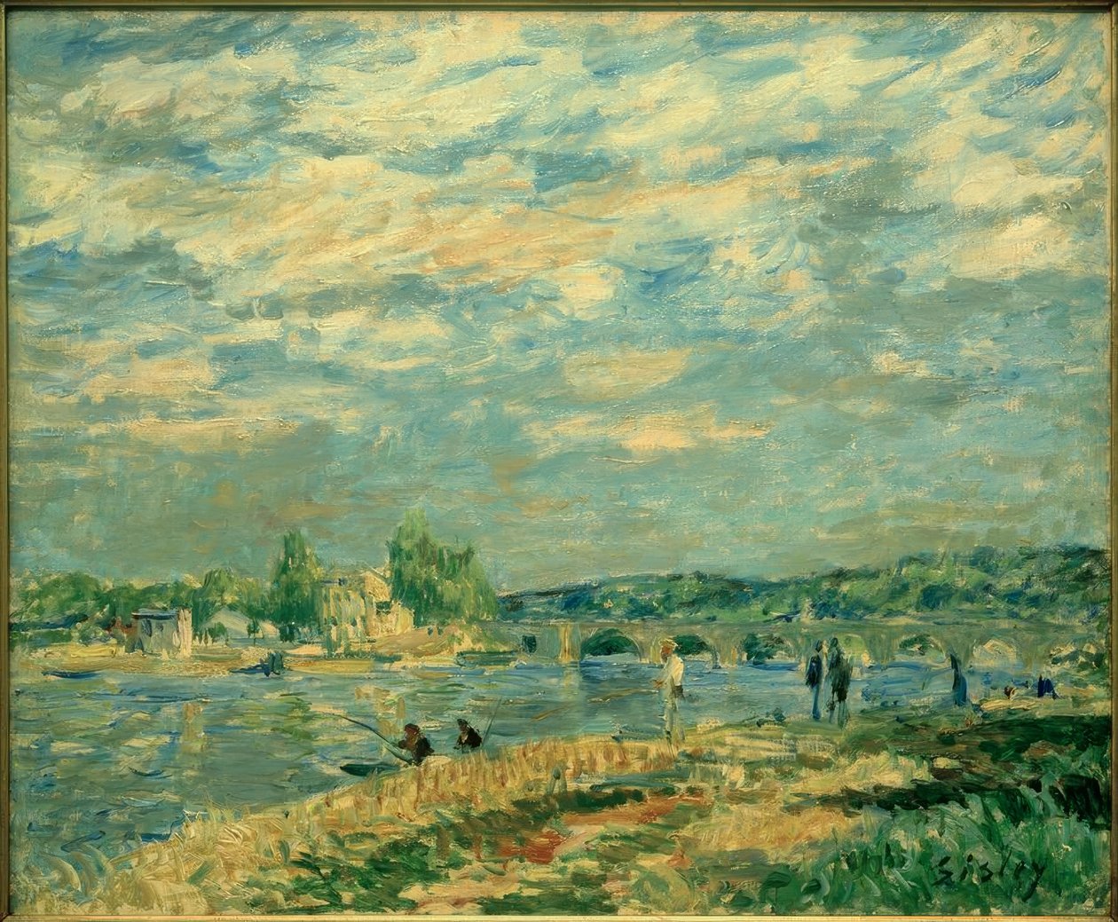De brug van Sèvres door Alfred Sisley